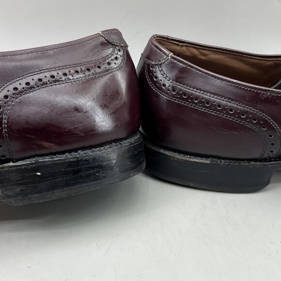 Allen Edmonds Lloyd Wingtip Oxford Men Size 14 C Burgundy Leather Brogue Shoes - Picture 10 of 11